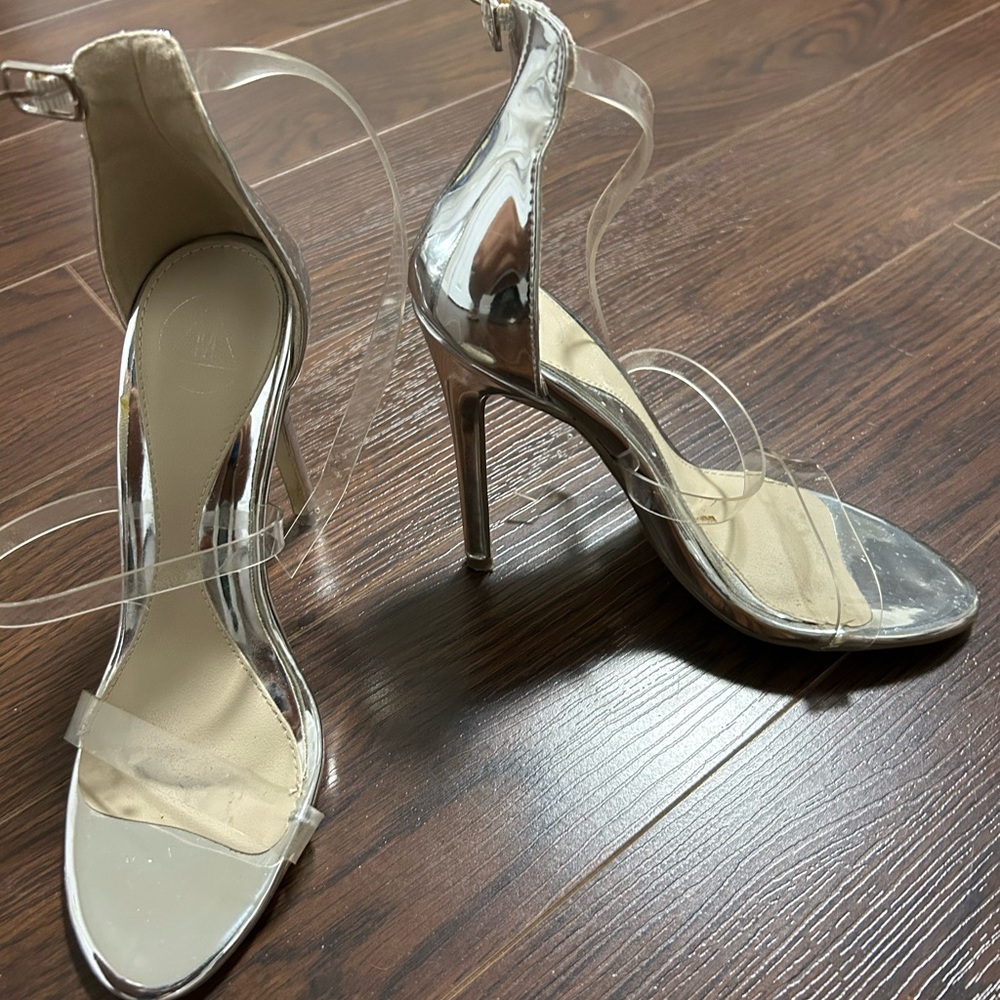 Missguided Silver and Clear Heels